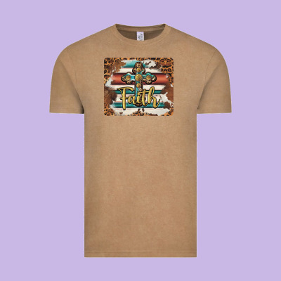 Faith Cross Mousepad Vintage Tee Designed By Barkaloodesign