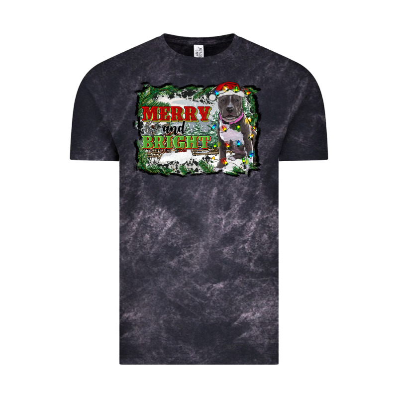 Merry And Bright Pitbull With Farm Vintage Tee by RanaPortraitStore | Teevron