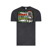Vintage Black merry and bright pitbull with farm Vintage Tee - RanaPortraitStore