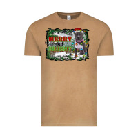 Vintage Camel merry and bright pitbull with farm Vintage Tee - RanaPortraitStore