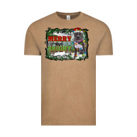 Vintage Coffee merry and bright pitbull with farm Vintage Tee - RanaPortraitStore