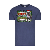 Vintage Denim merry and bright pitbull with farm Vintage Tee - RanaPortraitStore