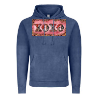 Vintage Denim Xoxo cowhide and leopard Vintage Hoodie - RanaPortraitStore