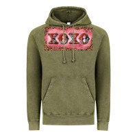 Vintage Olive Xoxo cowhide and leopard Vintage Hoodie - RanaPortraitStore