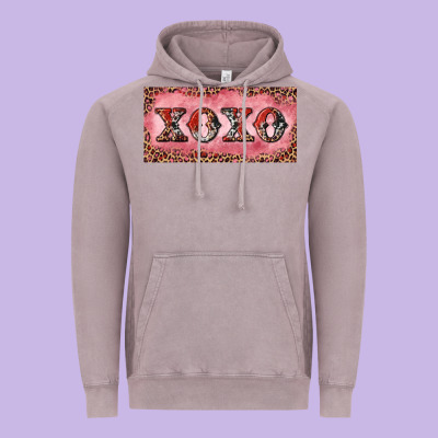 Vintage Hoodie Xoxo cowhide and leopard