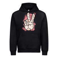 Black Floral Peace Sign Urban Hoodie - Jasminsmagicworld