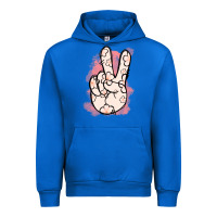 Cobalt Floral Peace Sign Urban Hoodie - Jasminsmagicworld