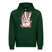 Forest Green Floral Peace Sign Urban Hoodie - Jasminsmagicworld