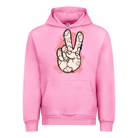 Fuchsia Pink Floral Peace Sign Urban Hoodie - Jasminsmagicworld