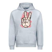 Heather Grey Floral Peace Sign Urban Hoodie - Jasminsmagicworld