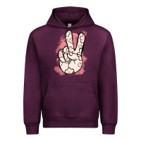 Mauve Wine Floral Peace Sign Urban Hoodie - Jasminsmagicworld
