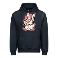 Navy Floral Peace Sign Urban Hoodie - Jasminsmagicworld