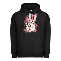 Pigment Black Floral Peace Sign Urban Hoodie - Jasminsmagicworld