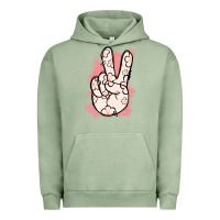 Pigment Oil Green Floral Peace Sign Urban Hoodie - Jasminsmagicworld