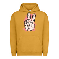 Pigment Peanut Butter Floral Peace Sign Urban Hoodie - Jasminsmagicworld