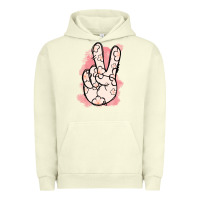 Pigment Pistachio Floral Peace Sign Urban Hoodie - Jasminsmagicworld