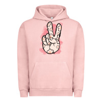 Pigment Salmon Floral Peace Sign Urban Hoodie - Jasminsmagicworld