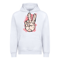 White Floral Peace Sign Urban Hoodie - Jasminsmagicworld