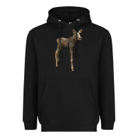 Black moose fawn deer Heavyweight Hoodie - LillyAllenDesigns