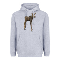 Heather Grey moose fawn deer Heavyweight Hoodie - LillyAllenDesigns