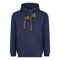 Navy moose fawn deer Heavyweight Hoodie - LillyAllenDesigns