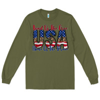 Army Green land of the free usa Long Sleeve Tee - RacoonDesign