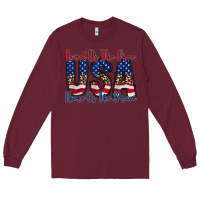 Burgundy land of the free usa Long Sleeve Tee - RacoonDesign