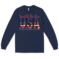 Navy land of the free usa Long Sleeve Tee - RacoonDesign