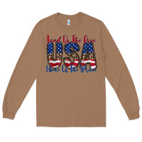 Toasted Coconut land of the free usa Long Sleeve Tee - RacoonDesign
