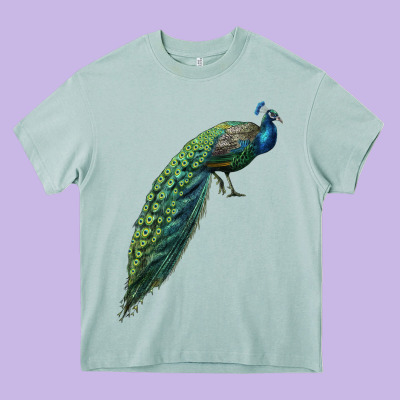 Peacock Heavy Core Tee Designed By Lillyallendesigns