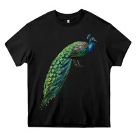 Black Peacock Heavy Core Tee - LillyAllenDesigns