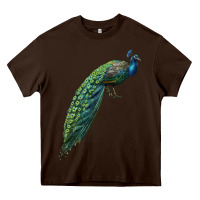 Chocolate Brown Peacock Heavy Core Tee - LillyAllenDesigns