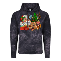 Cloud Black santa and reindeer Vintage Hoodie - Zillion Design Studio