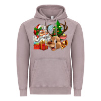 Vintage Zinc santa and reindeer Vintage Hoodie - Zillion Design Studio