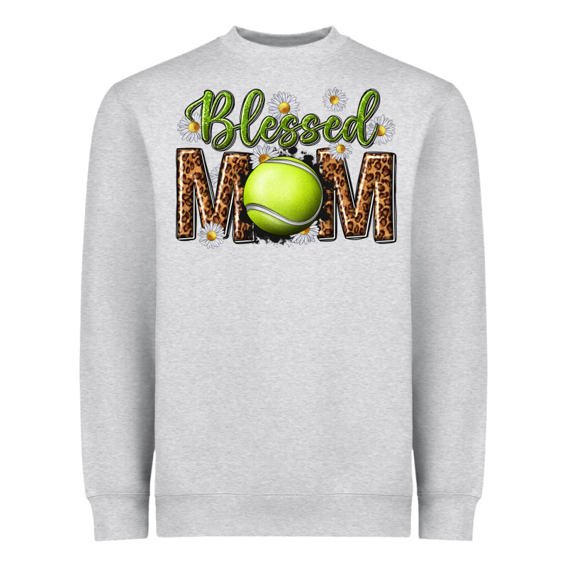 Blessed Mom With Tennis And Daisy Heavyweight Sweatshirt by texasbilliewilder | Teevron