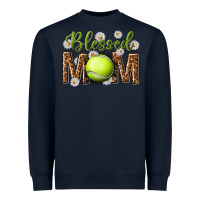 Navy blessed mom with tennis and daisy Heavyweight Sweatshirt - texasbilliewilder