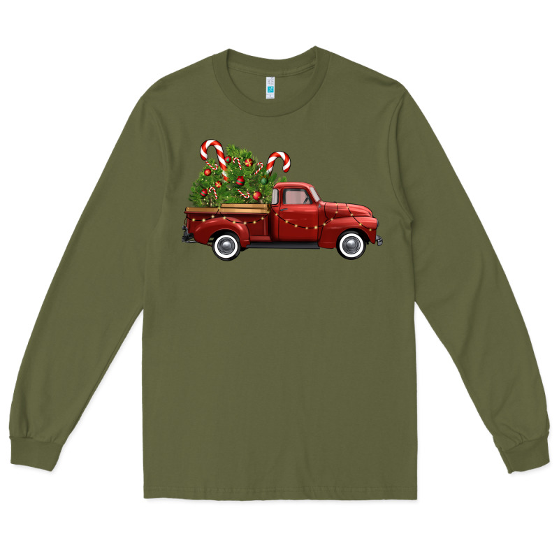 Christmas Trees Truck Long Sleeve Tee by FaDigitalArtStudio | Teevron