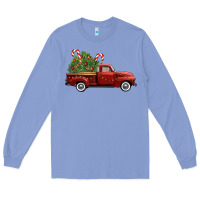 Colony Blue christmas trees truck Long Sleeve Tee - FaDigitalArtStudio