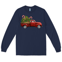 Navy christmas trees truck Long Sleeve Tee - FaDigitalArtStudio