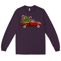 Plum christmas trees truck Long Sleeve Tee - FaDigitalArtStudio
