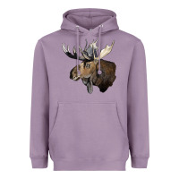 Lavender moose buck deer head Heavyweight Hoodie - LillyAllenDesigns