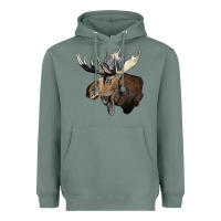 Sage moose buck deer head Heavyweight Hoodie - LillyAllenDesigns