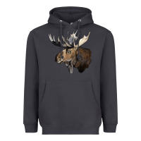Smoke moose buck deer head Heavyweight Hoodie - LillyAllenDesigns