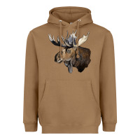 Toasted Coconut moose buck deer head Heavyweight Hoodie - LillyAllenDesigns