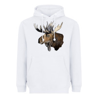White moose buck deer head Heavyweight Hoodie - LillyAllenDesigns