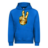 Cobalt Yellow Glitter Sunflower Peace Sign Urban Hoodie - Jasminsmagicworld