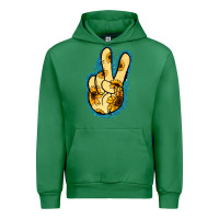 Emerald Yellow Glitter Sunflower Peace Sign Urban Hoodie - Jasminsmagicworld
