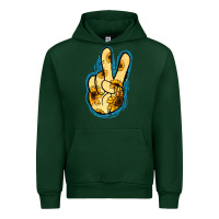 Forest Green Yellow Glitter Sunflower Peace Sign Urban Hoodie - Jasminsmagicworld