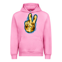 Fuchsia Pink Yellow Glitter Sunflower Peace Sign Urban Hoodie - Jasminsmagicworld
