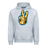 Heather Grey Yellow Glitter Sunflower Peace Sign Urban Hoodie - Jasminsmagicworld